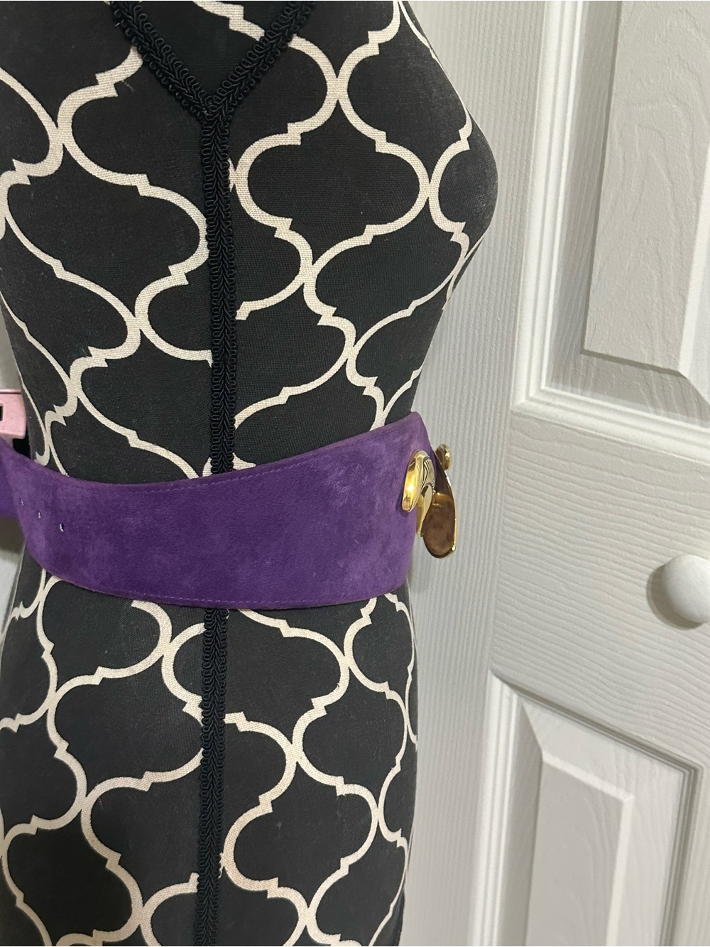 Vintage 1980s Suede Corset Belt Women Purple Size Medium - Picture 3 of 10